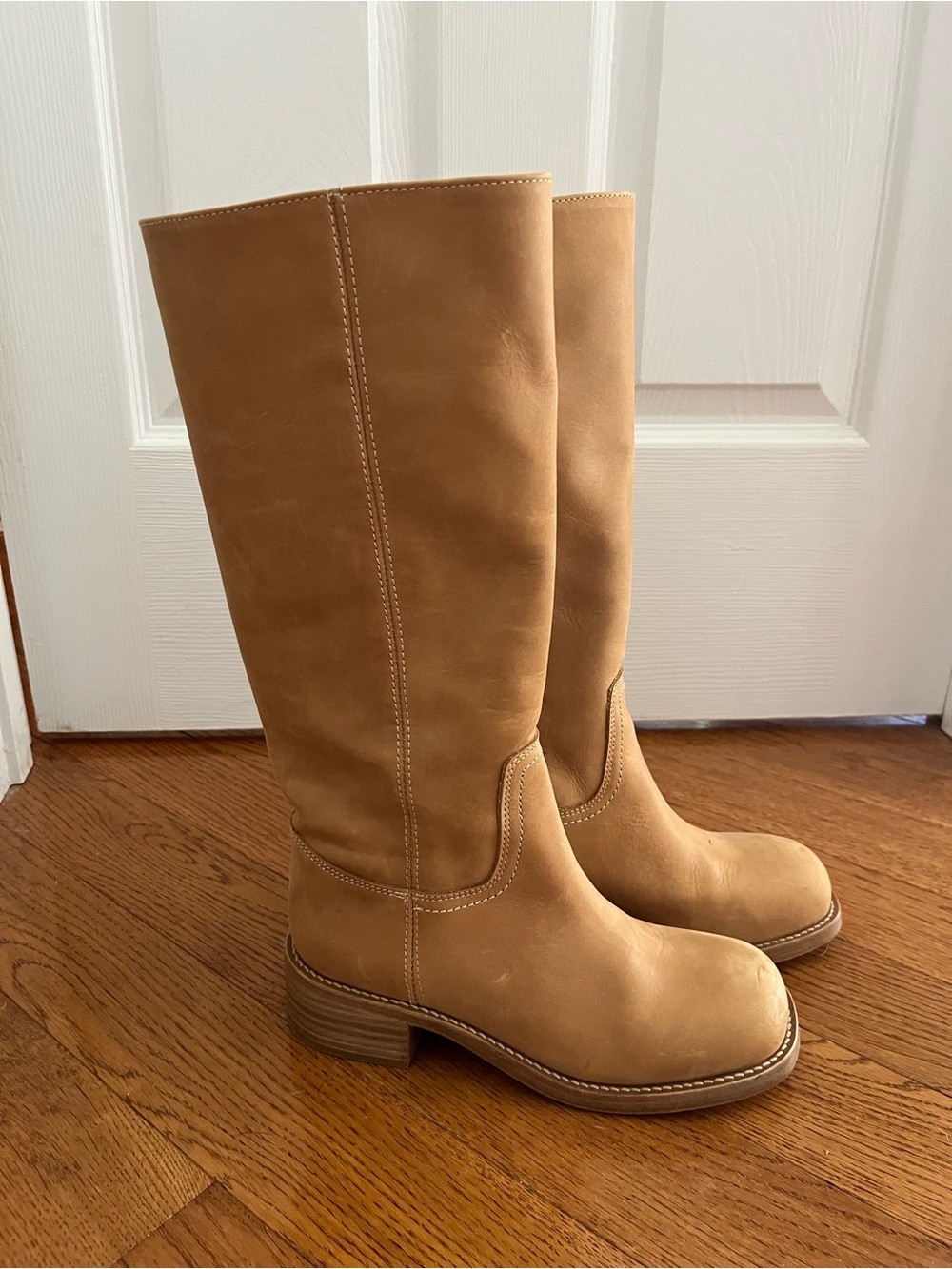 Steve Madden Riggs Tall Leather Riding Boots - Banana